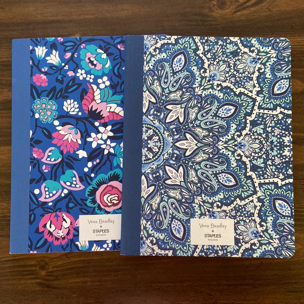 NWT limited edition set of 2 Vera Bradley 160 page composition notebooks